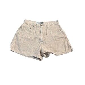 Vintage Juniors Palmettos Tan Linen High Waisted Shorts Size 9 Mom Pants